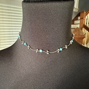 Silver and turquoise choker